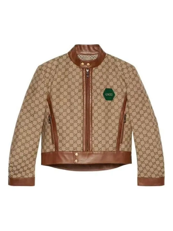 Куртка Gucci 100 gg canvas jacket — изображение 1 из 3, бежевый