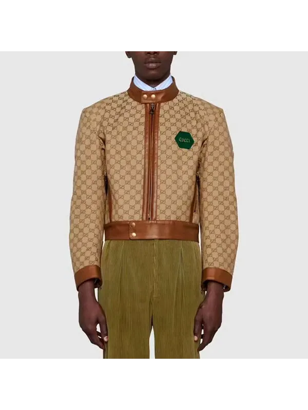 Куртка Gucci 100 gg canvas jacket — изображение 2 из 3, бежевый