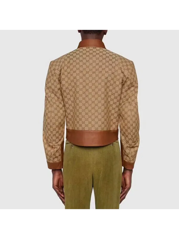 Куртка Gucci 100 gg canvas jacket — изображение 3 из 3, бежевый