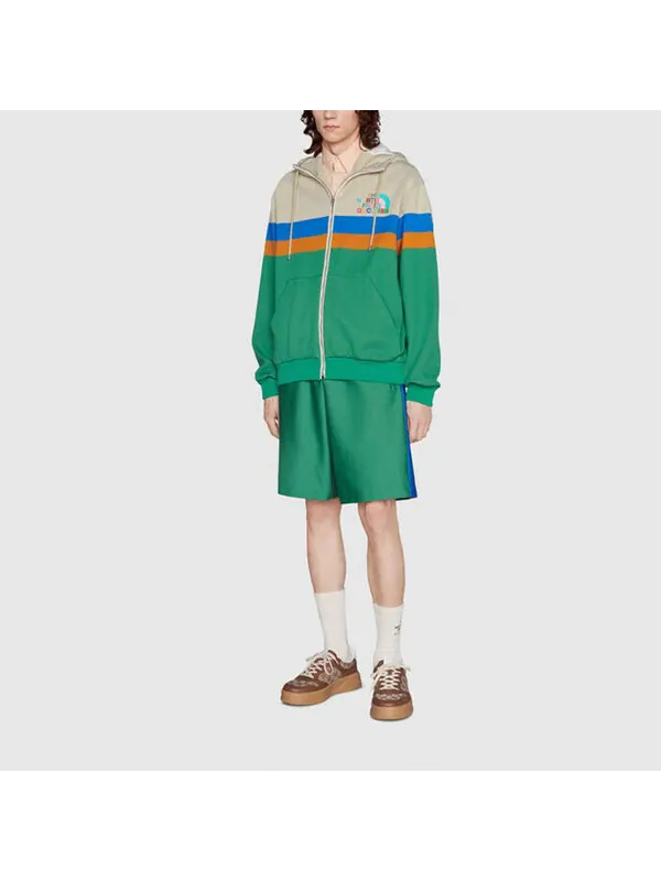 Шорты Gucci x The North Face Nylon Shorts — изображение 2 из 4, зеленый