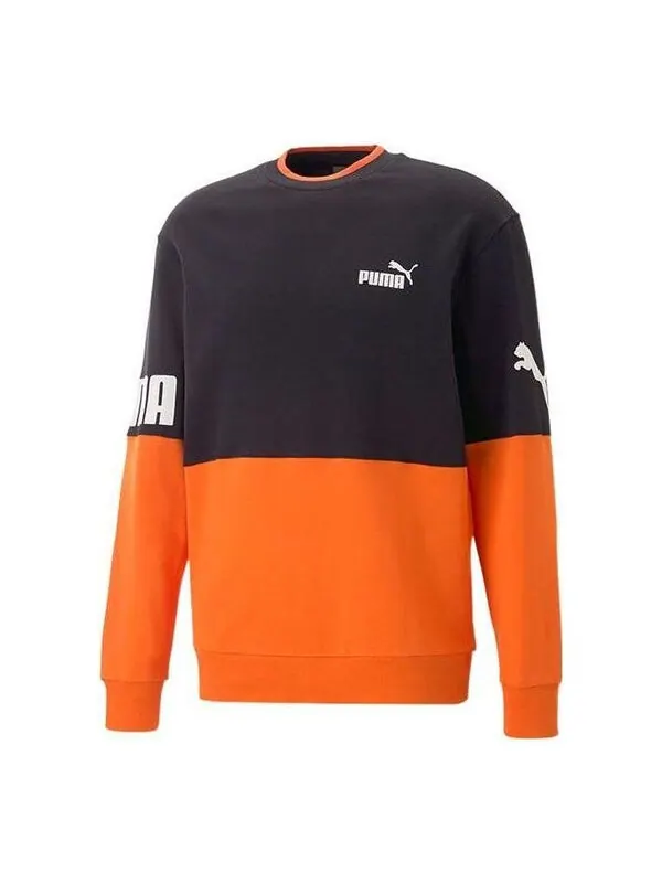 Куртка power colorblock crew long tee 'orange' Puma — изображение 1 из 1, оранжевый/черный