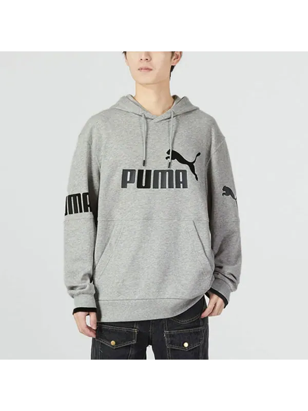 Толстовка power training hoodie 'grey' Puma — изображение 3 из 4, серый