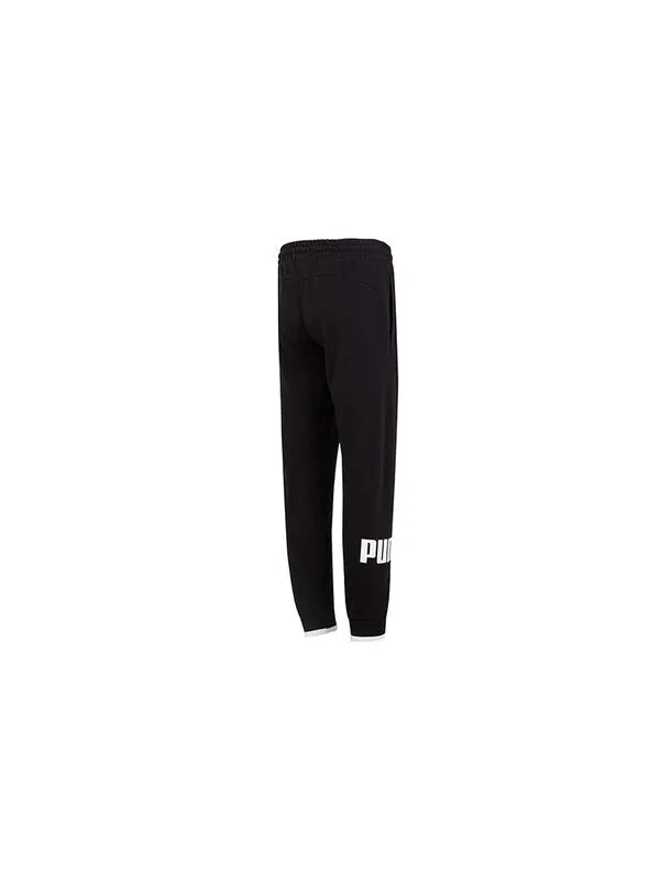 Брюки power sweatpants 'black' Puma — изображение 2 из 4, черный/белый