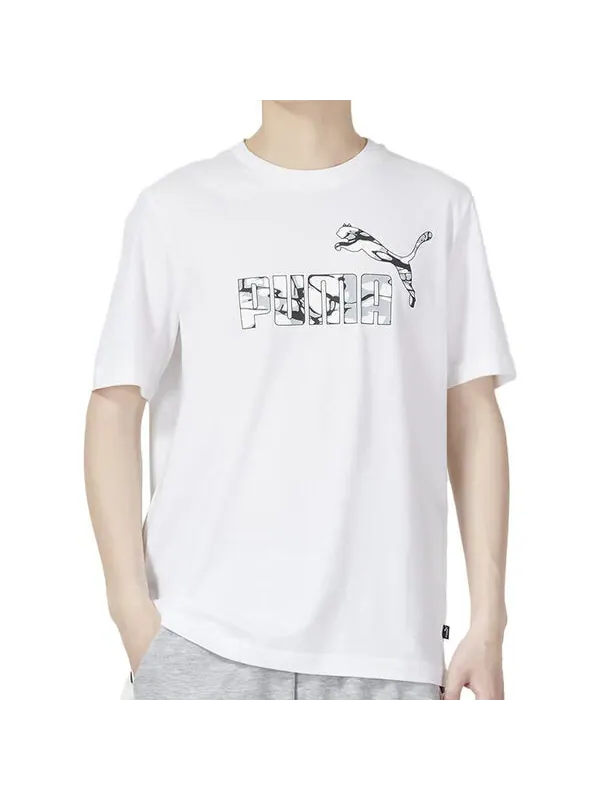 Футболка summer splash graphic t-shirt 'white' Puma — изображение 3 из 4, белый