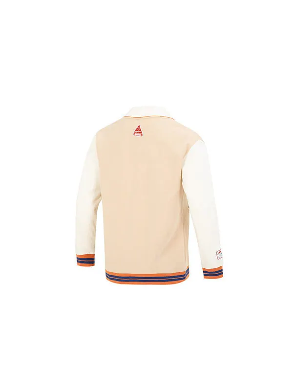 Куртка team badge v-neck jacket 'beige' Puma — изображение 2 из 4, бежевый