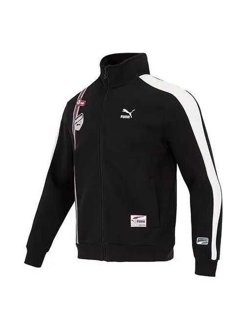 Куртка team badge zipper jacket 'black' Puma — изображение 1 из 4, черный