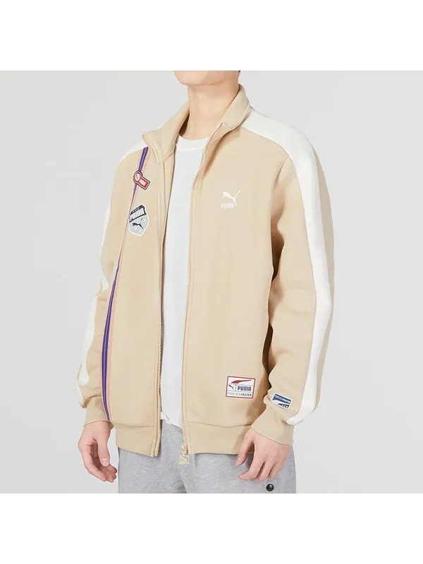 Куртка team badge zipper jacket 'beige' Puma — изображение 4 из 4, бежевый