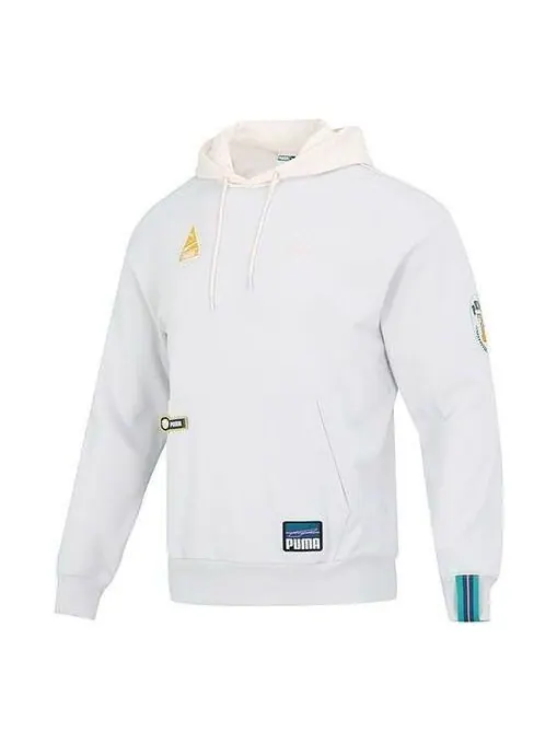 Толстовка team badge team badge hoodie 'grey' Puma — изображение 1 из 4, серый