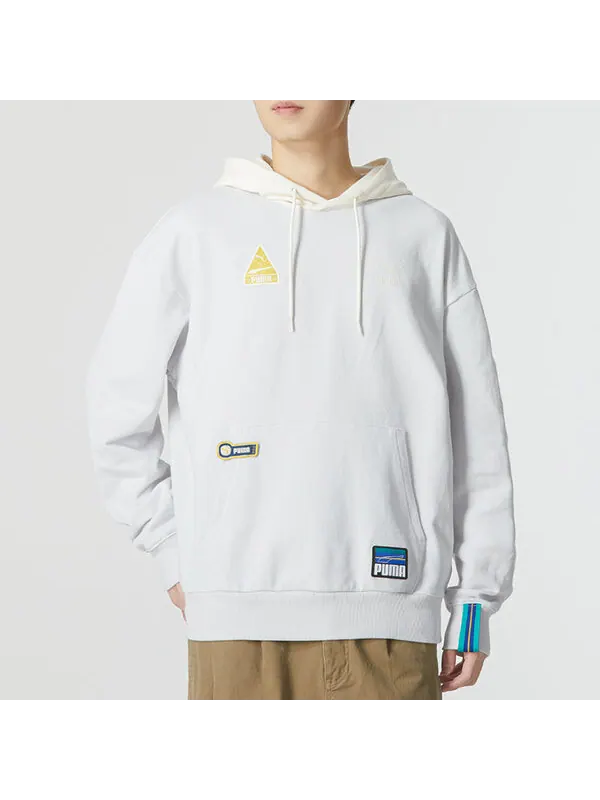 Толстовка team badge team badge hoodie 'grey' Puma — изображение 3 из 4, серый