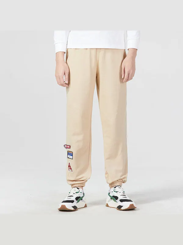 Брюки team badge sweatpants 'beige' Puma — изображение 3 из 4, бежевый