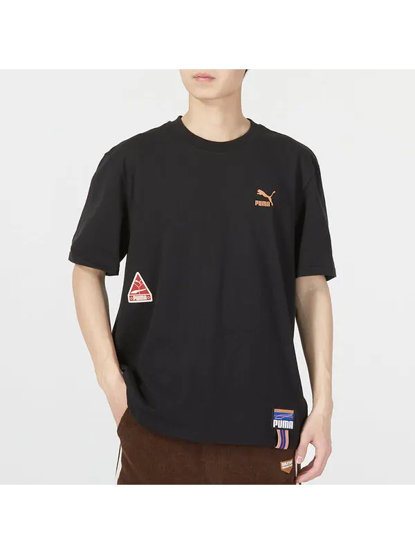 Футболка sportswear logo tee 'black' Puma — изображение 3 из 4, черный
