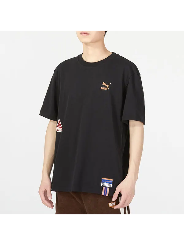Футболка sportswear logo tee 'black' Puma — изображение 4 из 4, черный