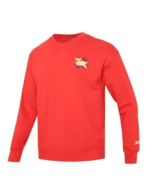 Свитер essentials cny graphic logo sweatshirt 'red' Puma