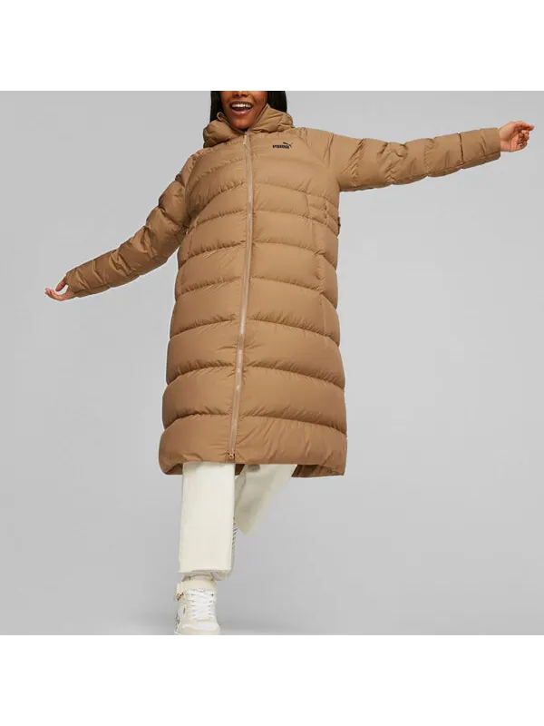 Куртка long hooded down coat 'beige' Puma — изображение 2 из 2, бежевый