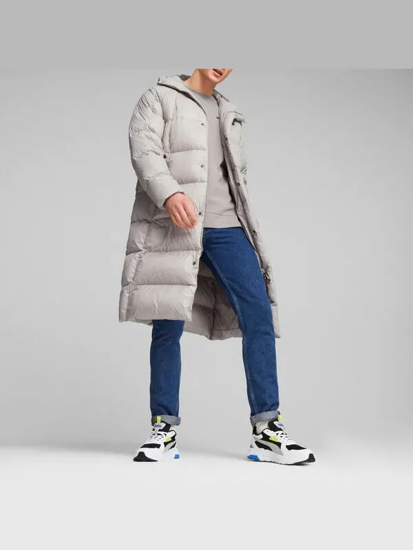 Куртка lightweight hooded down coat 'grey' Puma — изображение 3 из 4, серый