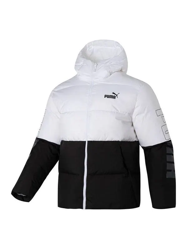 Куртка colorblock puffer jacket 'black' Puma — изображение 1 из 4, черный