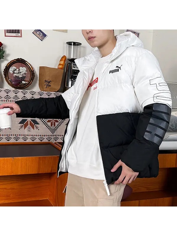 Куртка colorblock puffer jacket 'black' Puma — изображение 4 из 4, черный