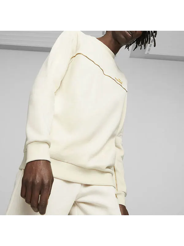 Свитер ess fleece sweater 'white' Puma — изображение 3 из 4, белый