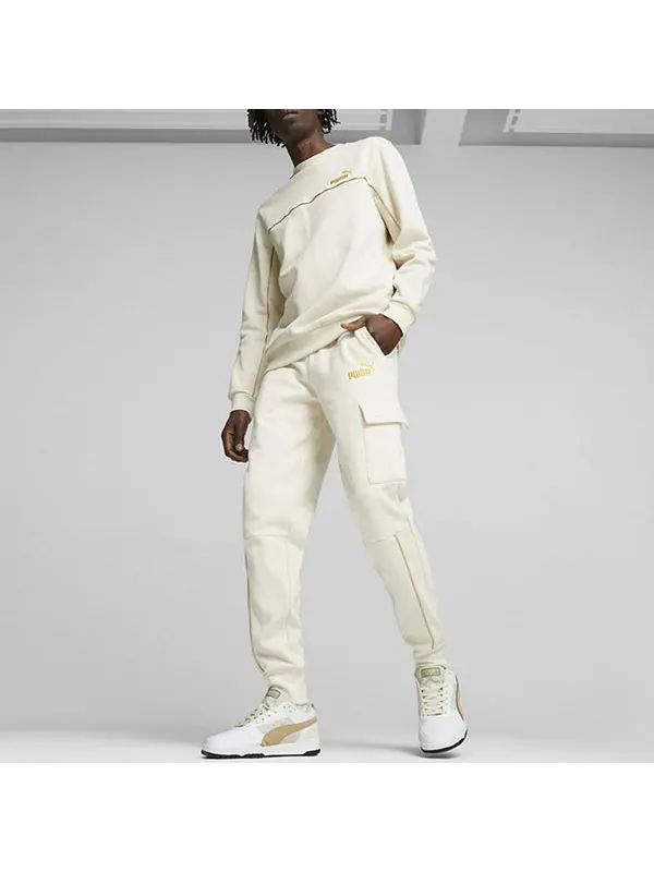Свитер ess fleece sweater 'white' Puma — изображение 4 из 4, белый