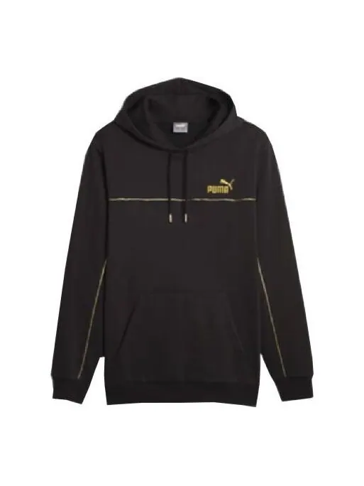 Толстовка luxe crew embroidered logo sports hoodie 'black' Puma — изображение 1 из 2, черный/мульти