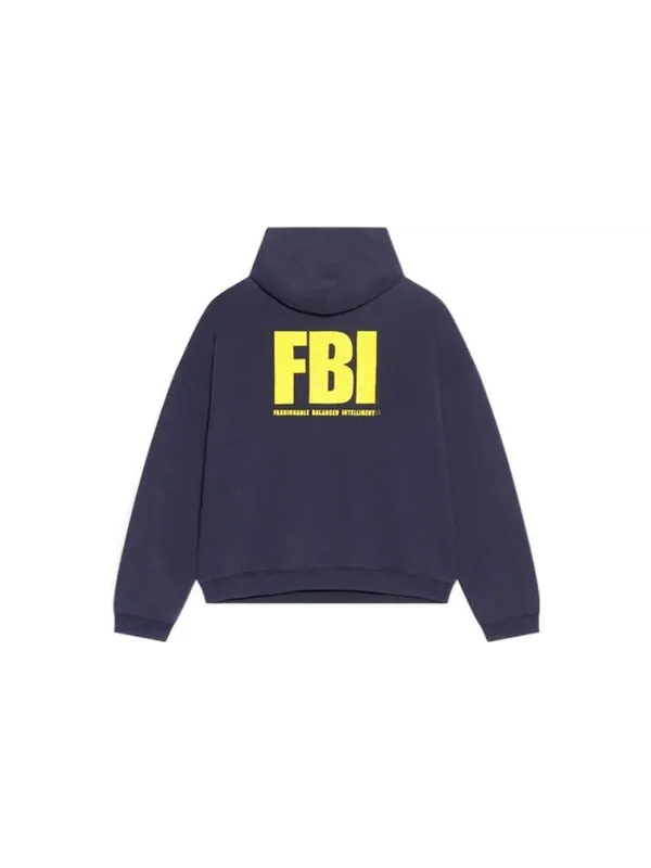 Толстовка year of the tiger fbi revesible hoodie 'navy' Balenciaga — изображение 2 из 4, темно-синий