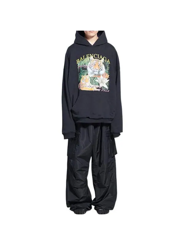 Толстовка year of the tiger fbi revesible hoodie 'navy' Balenciaga — изображение 3 из 4, темно-синий