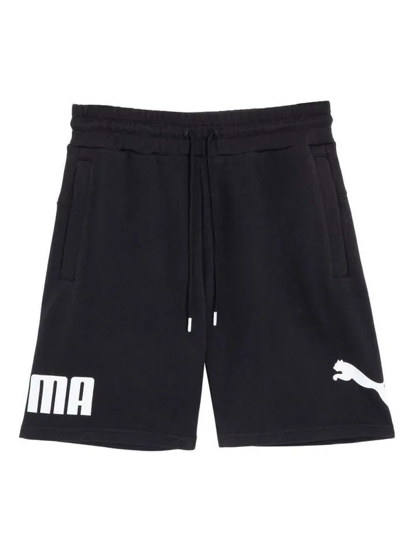 Шорты logo casual shorts 'black' Puma — изображение 1 из 2, черный/белый