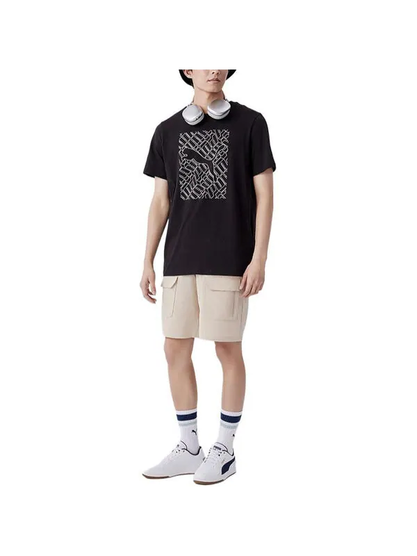 Футболка graphics cat t-shirt 'black' Puma — изображение 2 из 2, черный