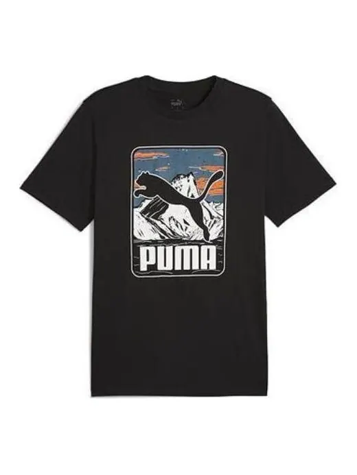 Футболка graphic mountain t-shirt 'black' Puma — изображение 1 из 2, черный