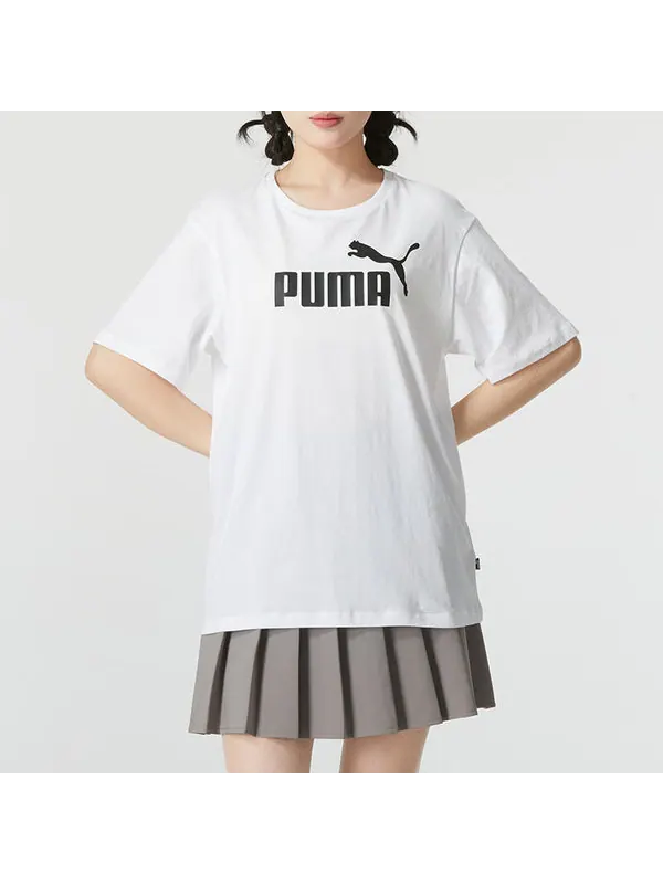 Футболка logo graphic t-shirt 'white black' Puma — изображение 2 из 4, белый/черный