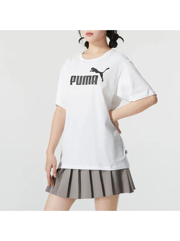 Футболка logo graphic t-shirt 'white black' Puma — изображение 4 из 4, белый/черный