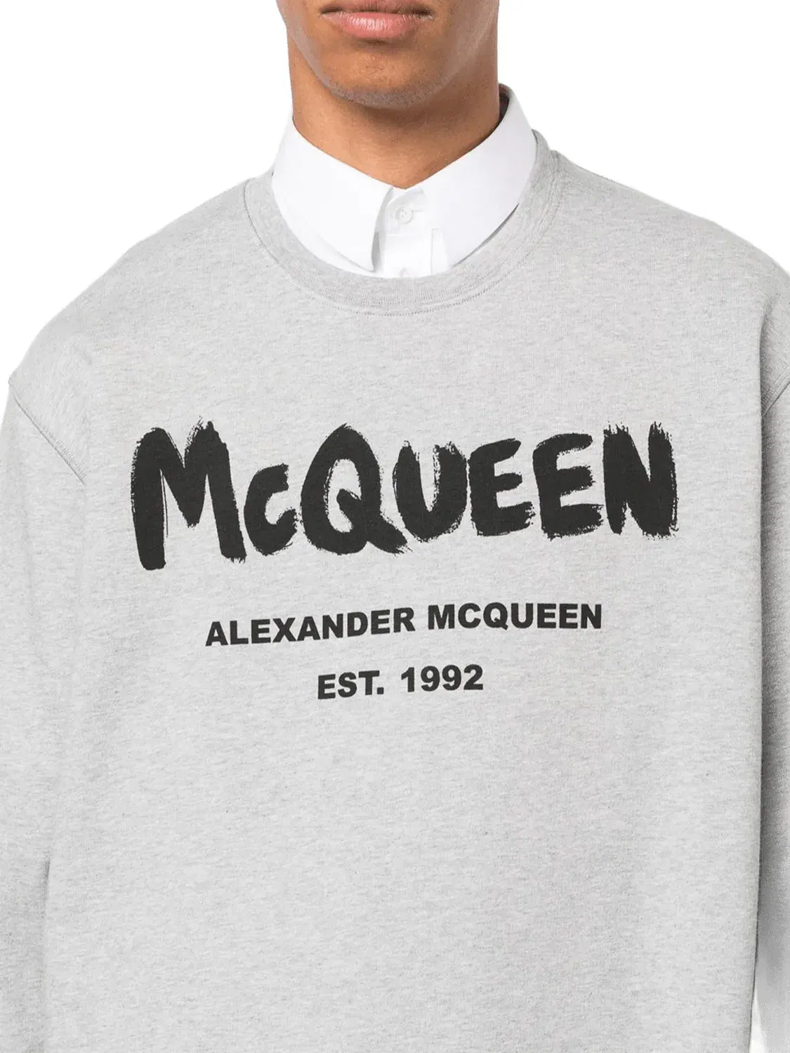 Свитшот Alexander McQueen SS24 Graffiti из органического хлопка, цвет «серый» 688713QTZ810902 — изображение 2 из 7