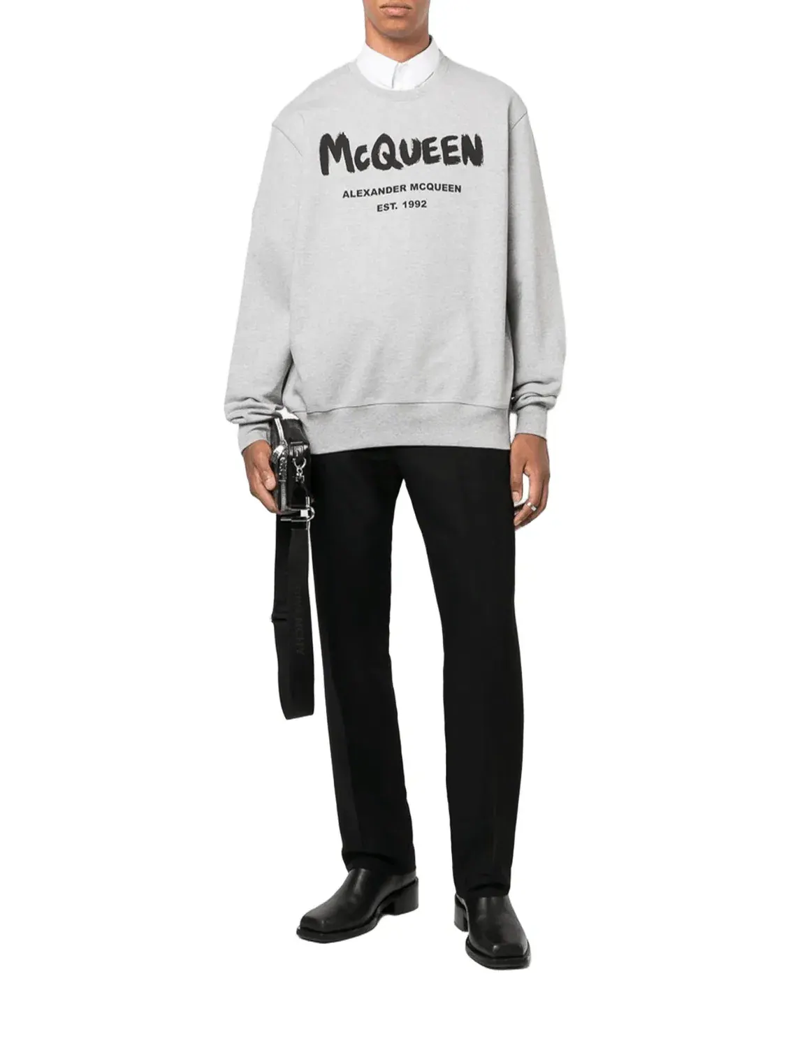 Свитшот Alexander McQueen SS24 Graffiti из органического хлопка, цвет «серый» 688713QTZ810902 — изображение 5 из 7