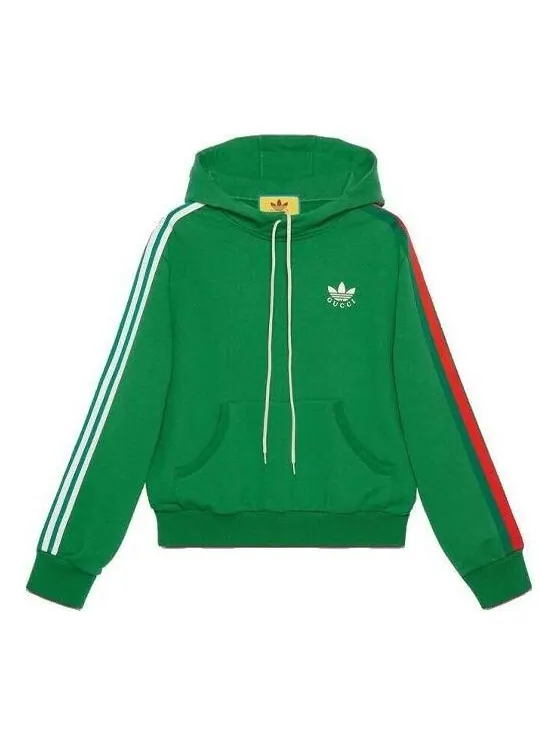 Толстовка adidas cotton hoodies 'green' Gucci — изображение 1 из 4, зеленый
