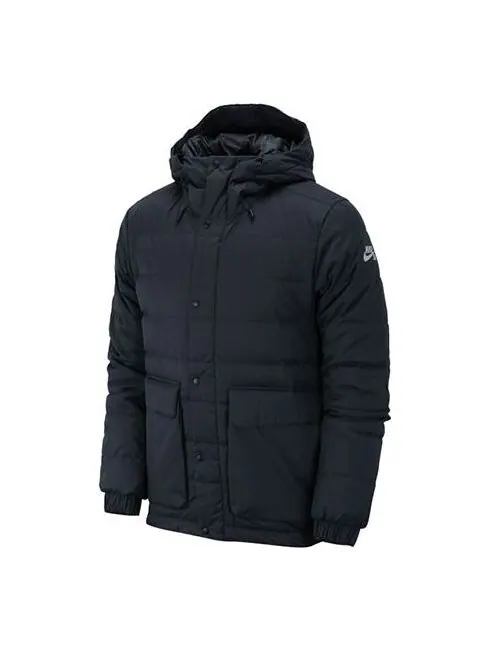 Пуховик Nike SB Skateboard Stay Warm Windproof Casual Sports hooded down Jacket Black — изображение 1 из 4, черный