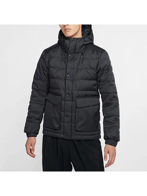 Пуховик Nike SB Skateboard Stay Warm Windproof Casual Sports hooded down Jacket Black — изображение 3 из 4, черный