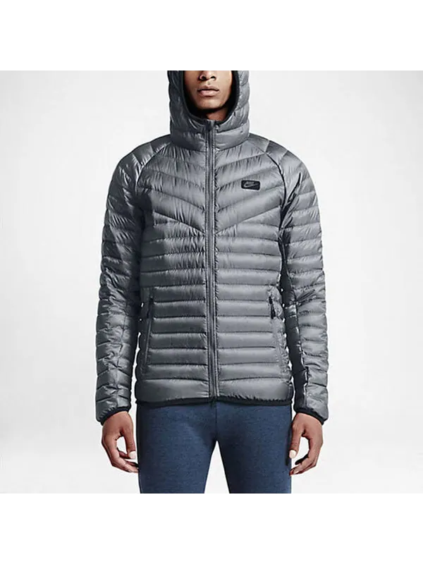 Пуховик Nike Sports Stay Warm hooded down Jacket Gray — изображение 3 из 3, серый