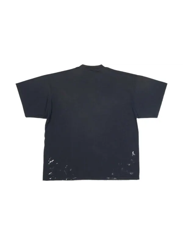 Футболка metallica short sleeve t-shirt oversized fit 'black orange' Balenciaga — изображение 2 из 4, черный/оранжевый