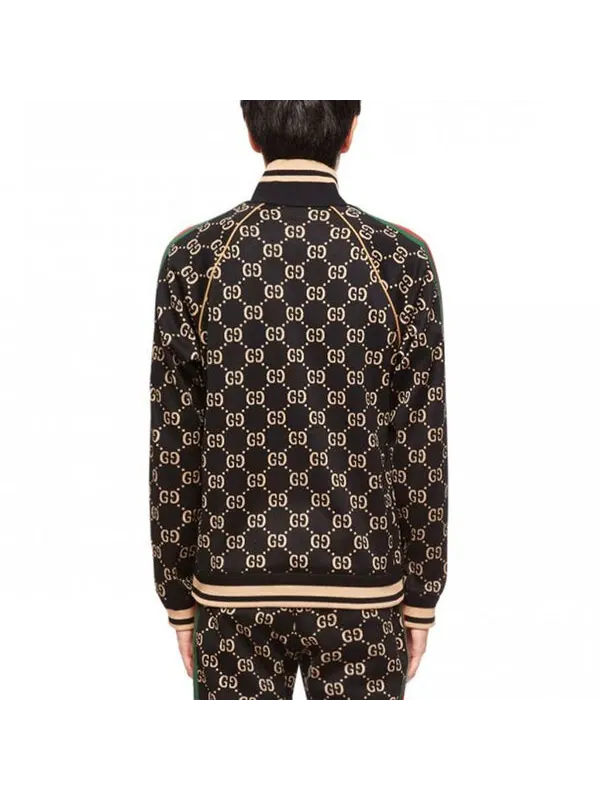 Куртка Gucci gersey cotton jacket — изображение 4 из 4, черный//зеленый/красный
