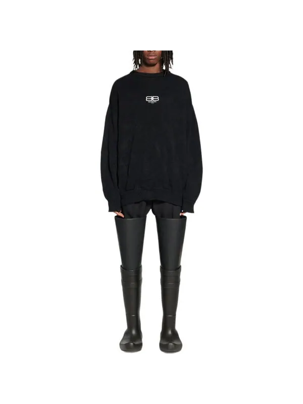 Свитер bb paris icon sweater 'black' Balenciaga — изображение 3 из 4, черный