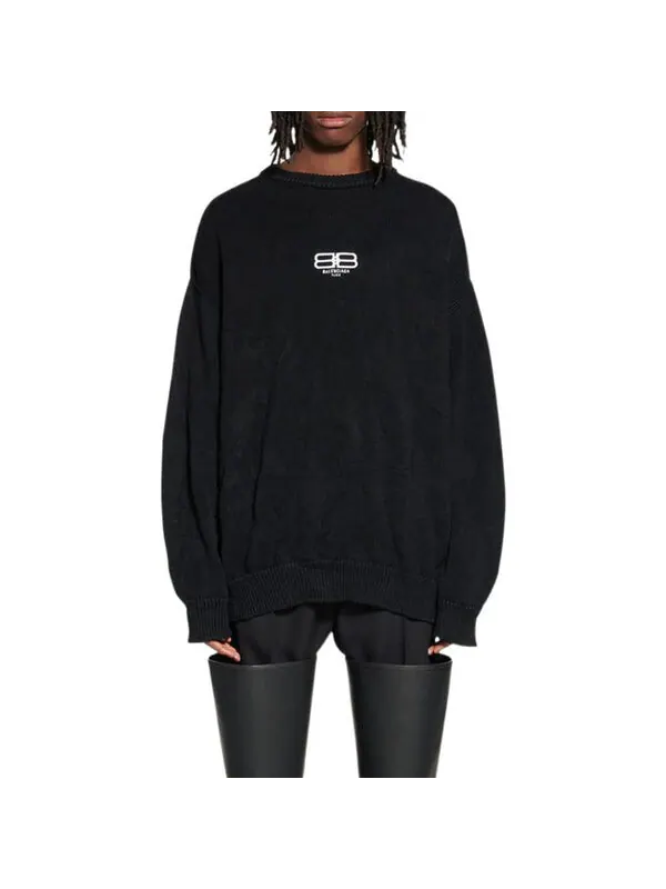 Свитер bb paris icon sweater 'black' Balenciaga — изображение 4 из 4, черный