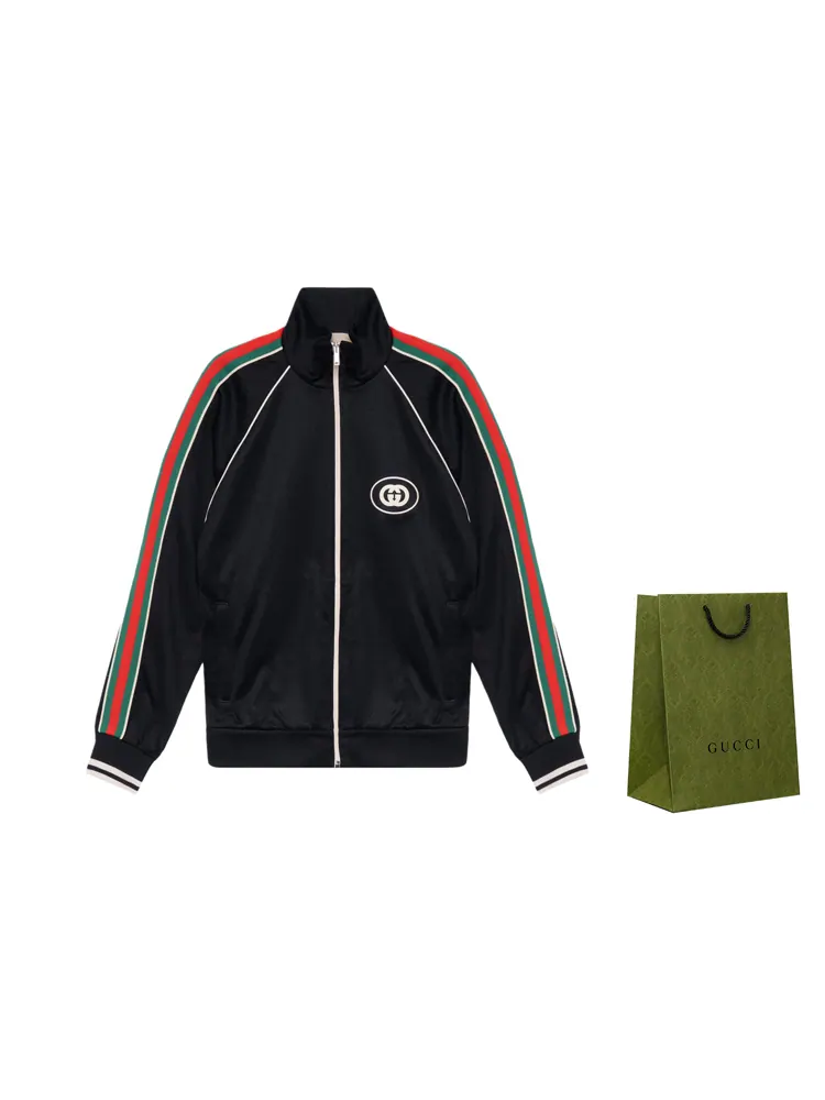 Куртка Gucci Technical Jersey Zip — изображение 3 из 10, черный