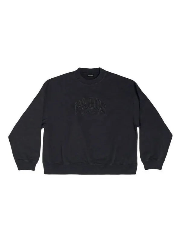 Свитер cities paris embroidered logo sweatshirt 'black' Balenciaga — изображение 1 из 4, черный