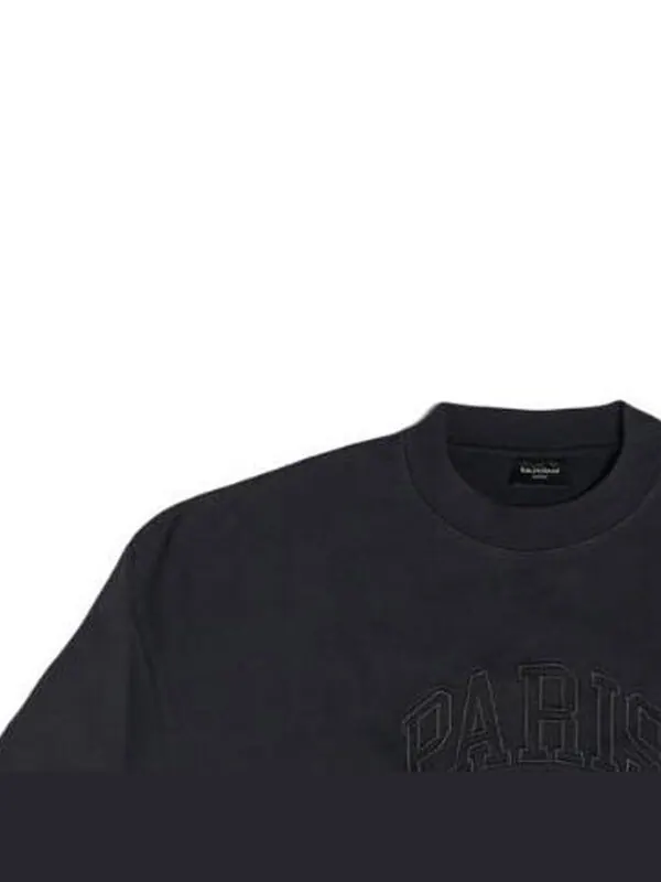 Свитер cities paris embroidered logo sweatshirt 'black' Balenciaga — изображение 3 из 4, черный