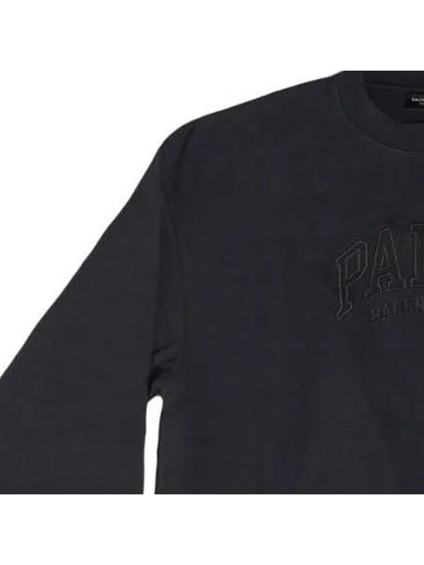 Свитер cities paris embroidered logo sweatshirt 'black' Balenciaga — изображение 4 из 4, черный