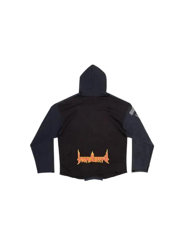 Толстовка speed hunters upside down hoodie oversized 'black faded' Balenciaga — изображение 2 из 4, черный