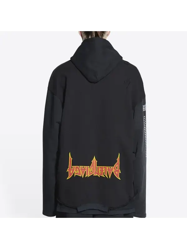 Толстовка speed hunters upside down hoodie oversized 'black faded' Balenciaga — изображение 4 из 4, черный