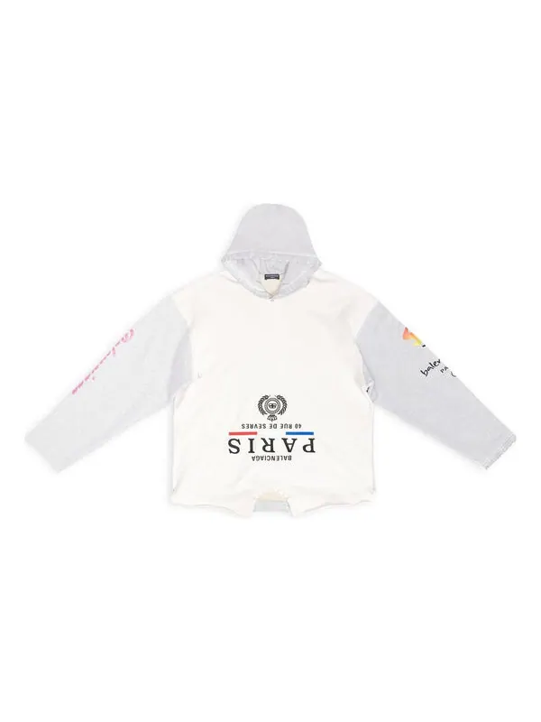 Толстовка paris upside down hoodie oversized 'white' Balenciaga — изображение 1 из 4, белый