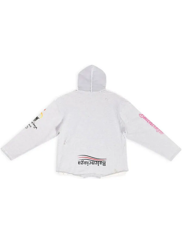 Толстовка paris upside down hoodie oversized 'white' Balenciaga — изображение 2 из 4, белый