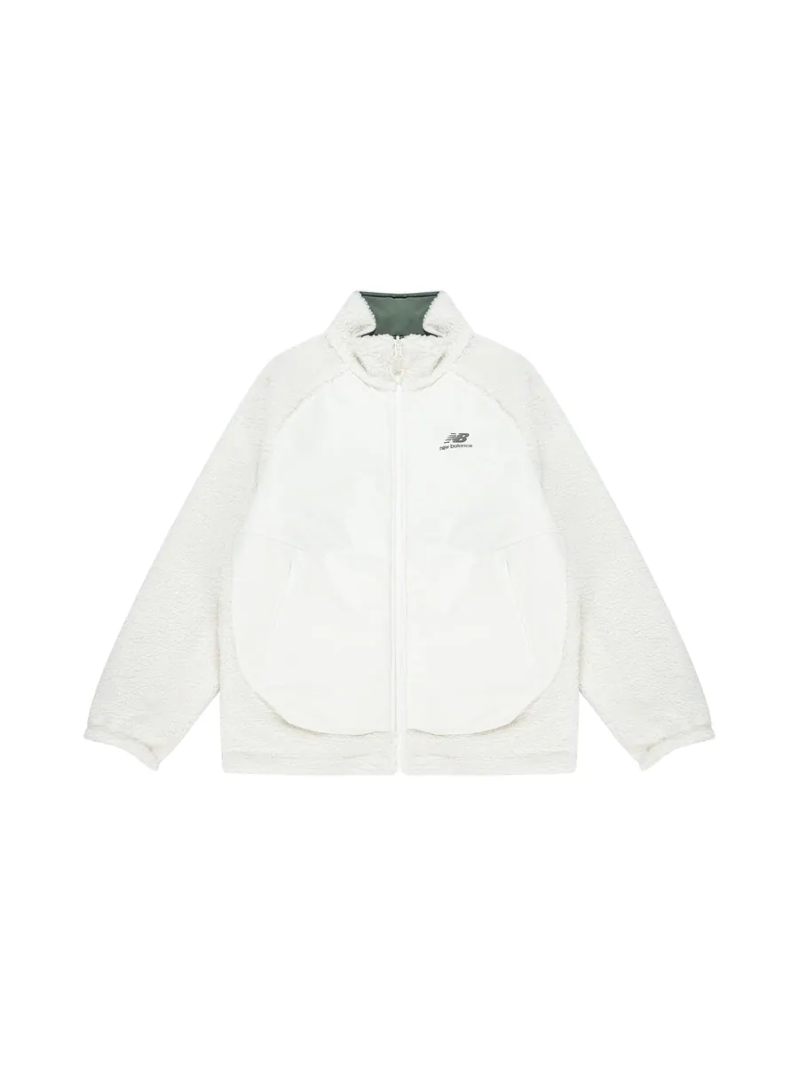 Куртка New Balance Sports Warm Reversible Jacket 'White Green' — изображение 3 из 4, белый